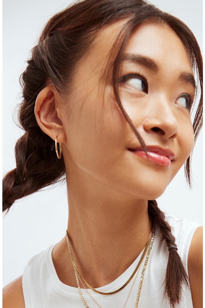Medium Slim Endless Hoops - Lo Medium, Alternate, color, Gold