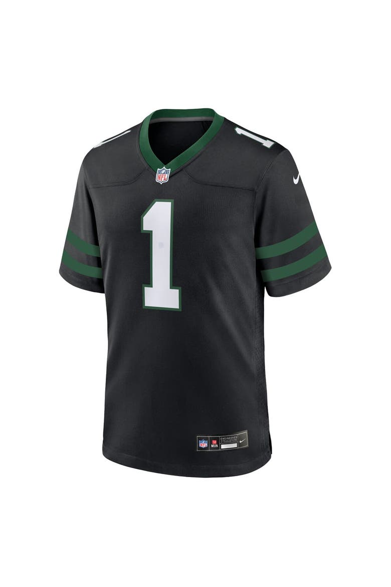 Men's Nike Ahmad Sauce Gardner Legacy Black New York Jets Alternate Game Jersey, Alternate, color, Black