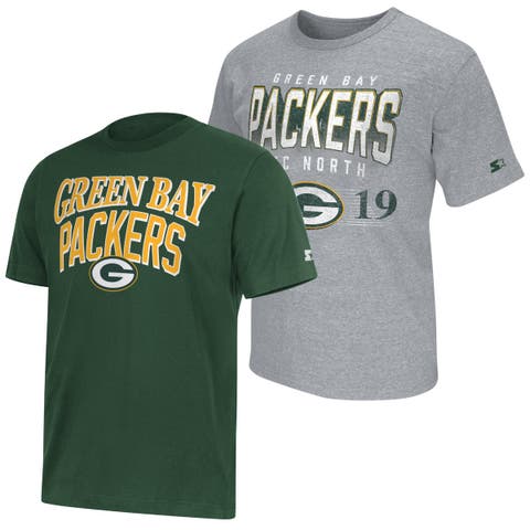 Men's Starter  Green/Heather Gray Green Bay Packers Two-Pack Logo T-Shirt Set