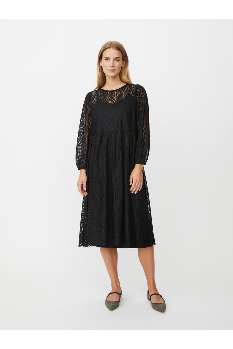 Naylora Long Sleeve A-Line Midi Dress, Main, color, Black