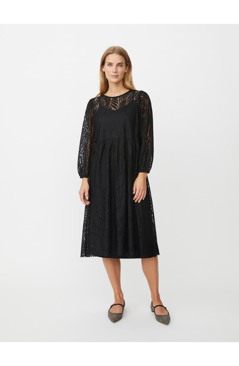 Masai Copenhagen Naylora Long Sleeve A-Line Midi Dress, Main, color, Black