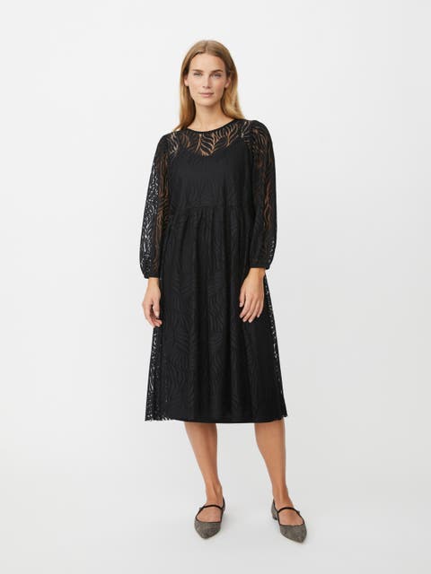 Naylora Long Sleeve A-Line Midi Dress