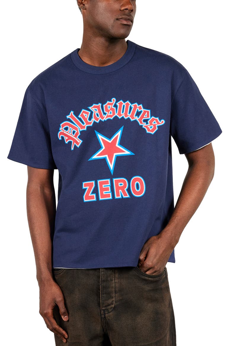 X Zero Skateboards Stars Graphic Print Reversible T-Shirt (Men