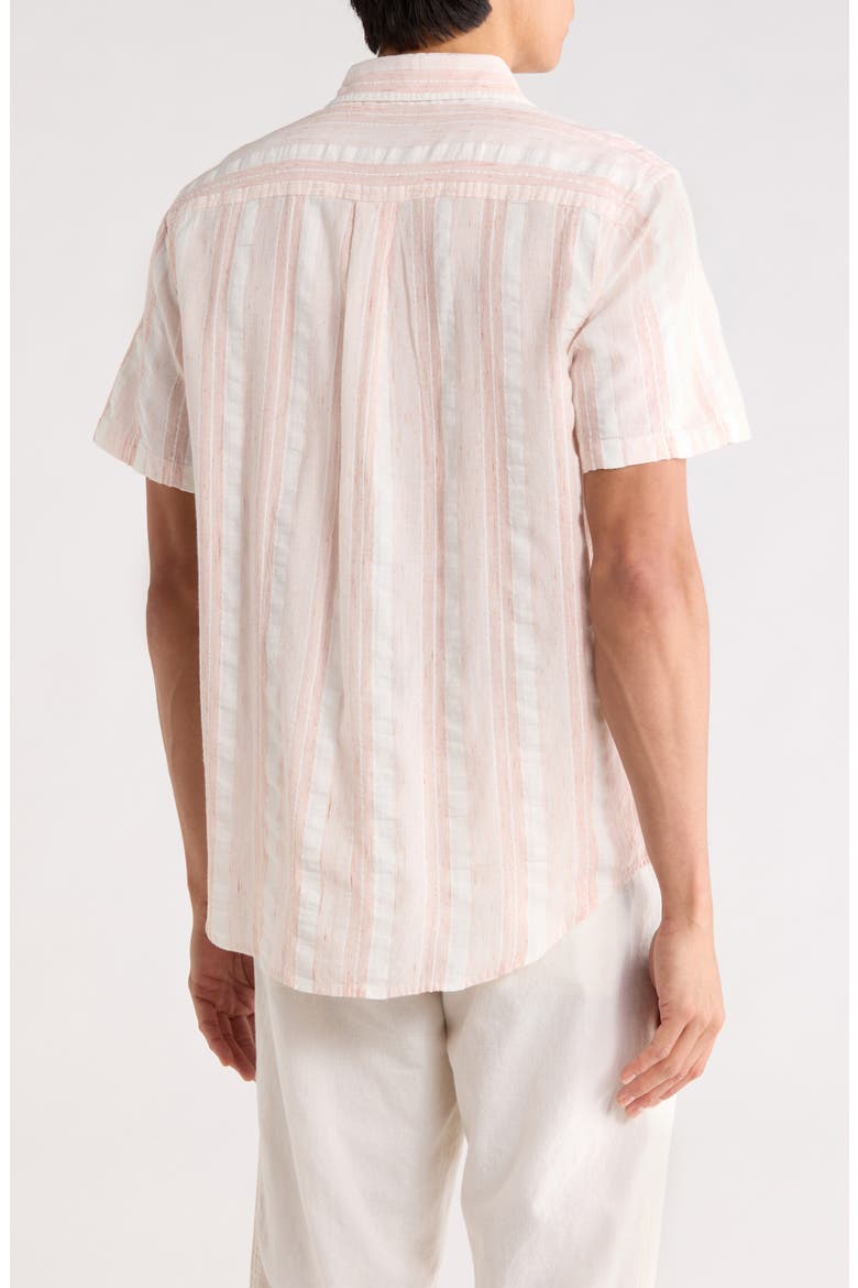 Short Sleeve Woven Slub Shirt, Alternate, color, PINK TIDE STRIPE