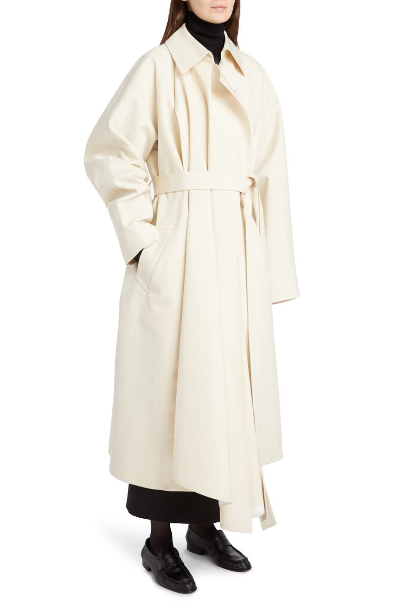 The Row Maia Oversize Bonded Wool & Cotton Trench Coat, Alternate, color, 