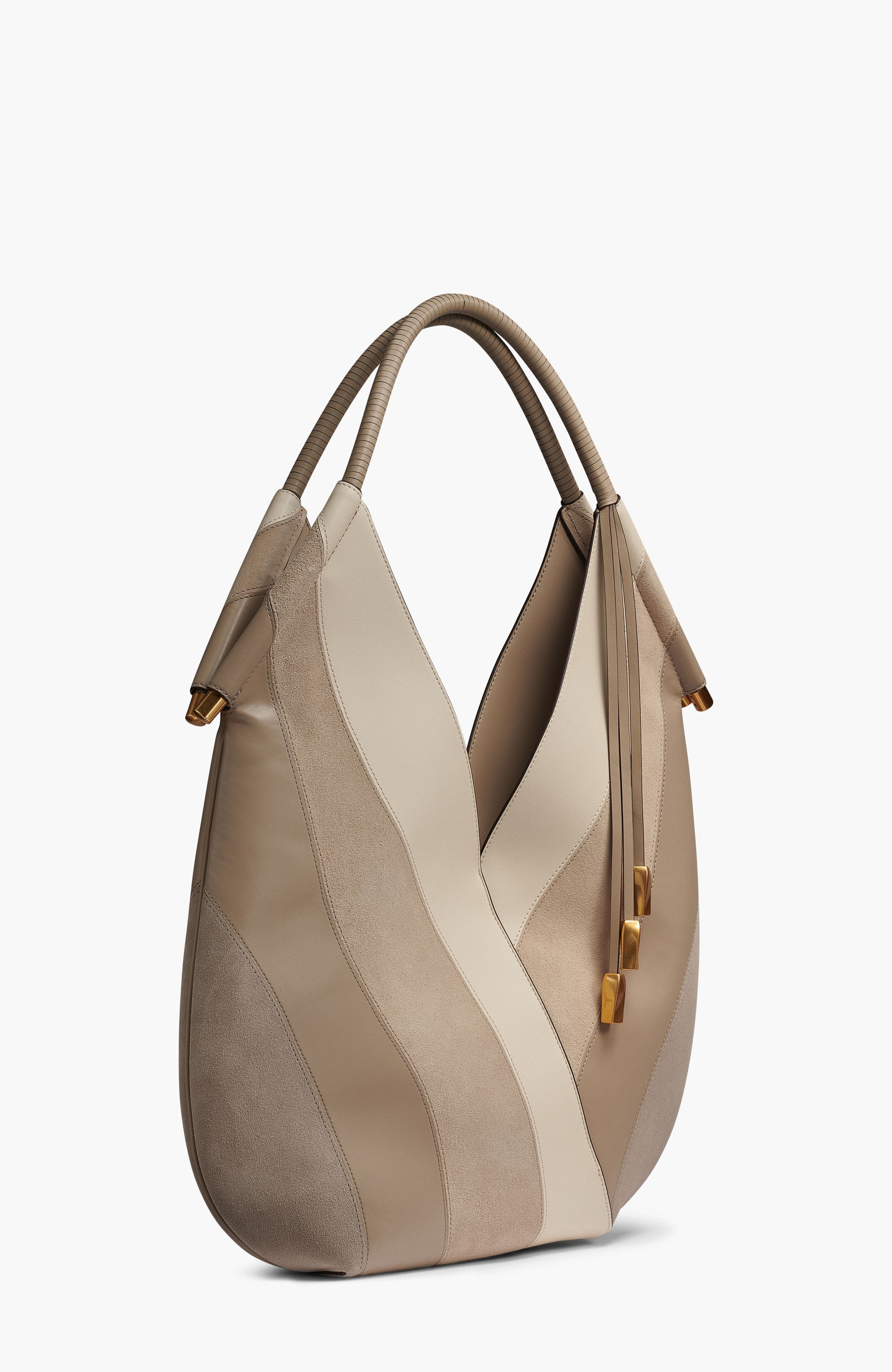 Donna Karan New York Baldwin Curve Pieced Large Shoulder, Alternate, color, Neutral Multi