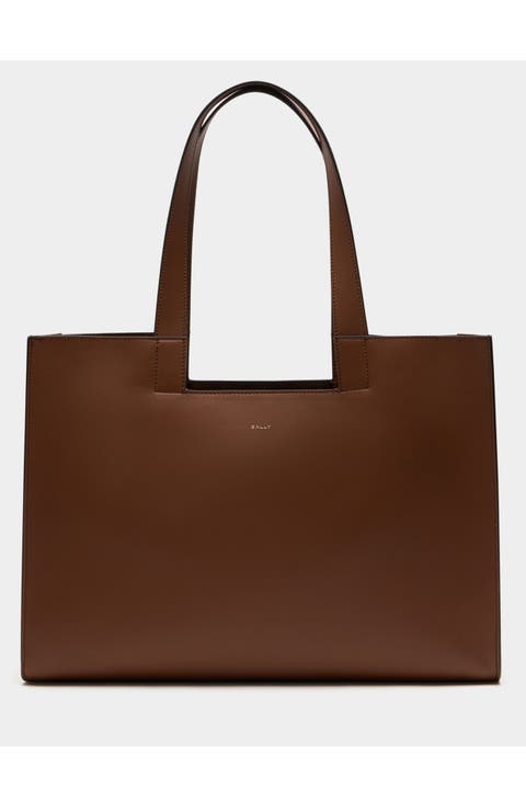 Easy Bally Tote Bag in Leather and Plain Finish