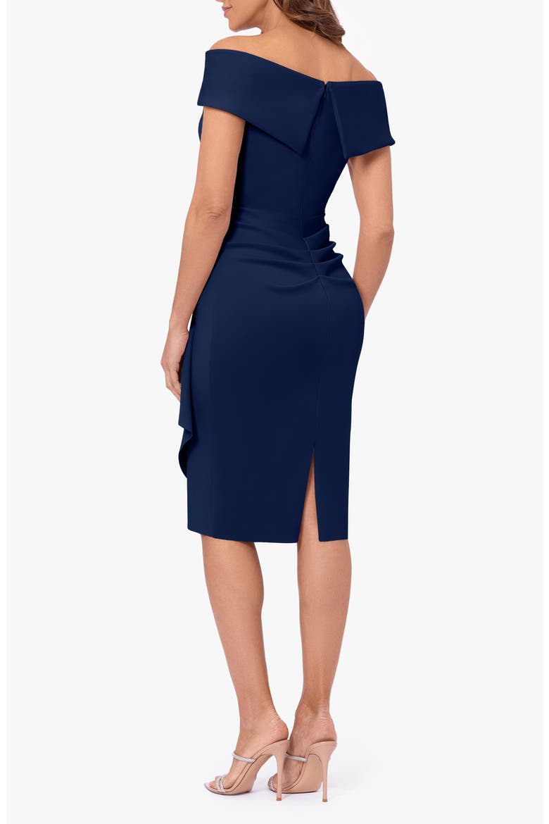 Ruffle Off the Shoulder Scuba Knit Cocktail Dress, Alternate, color, MIDNIGHT