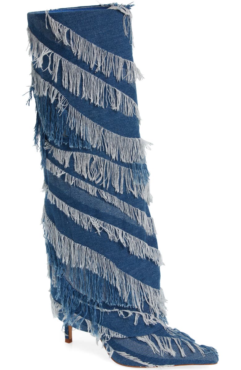 AZALEA WANG Fisher Denim Boot, Main, color,
