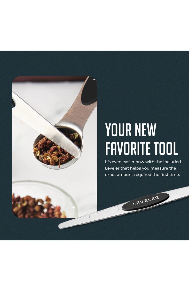 Luminuxe Magnetic Measuring Cups and Spoons Stainless Steel Set, Alternate, color,