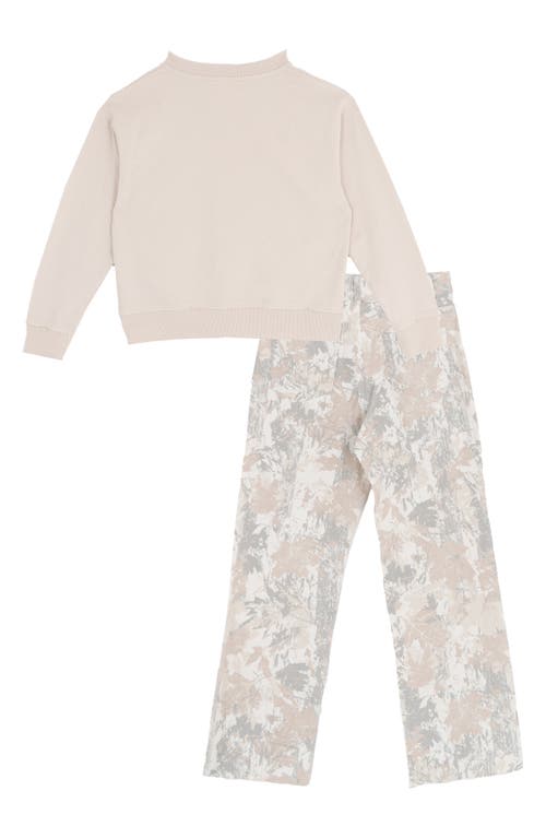 Tween Diva Kids' Graphic Sweatshirt & Camo Pants In Neutral