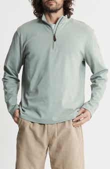 JACHS Stretch Slub Cotton Quarter Zip Pullover