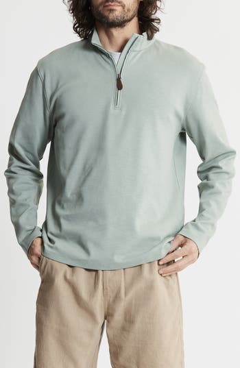 Jachs Stretch Slub Cotton Quarter Zip Pullover