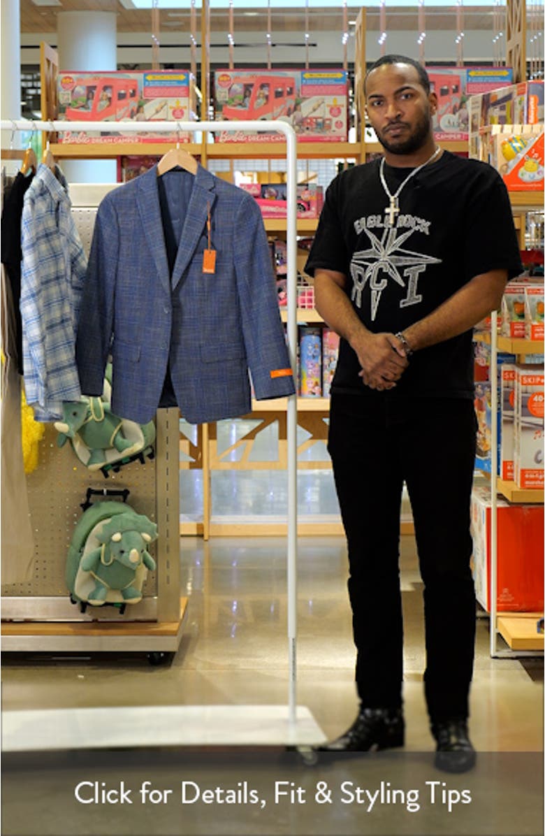 Kids' Blue Ghost Check Sport Coat, sales video thumbnail