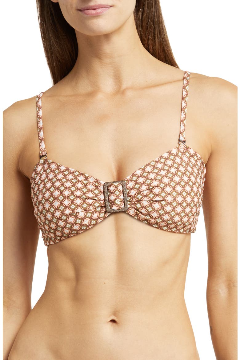 Mosaico Ashlyn Strapless Reversible Bikini Top, Alternate, color, BROWN