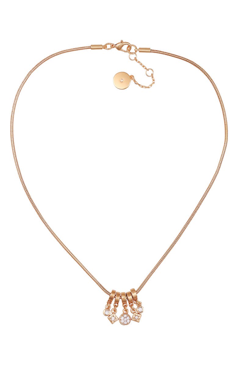 Vince Camuto Crystal Charm Pendant Necklace, Alternate, color, Gold