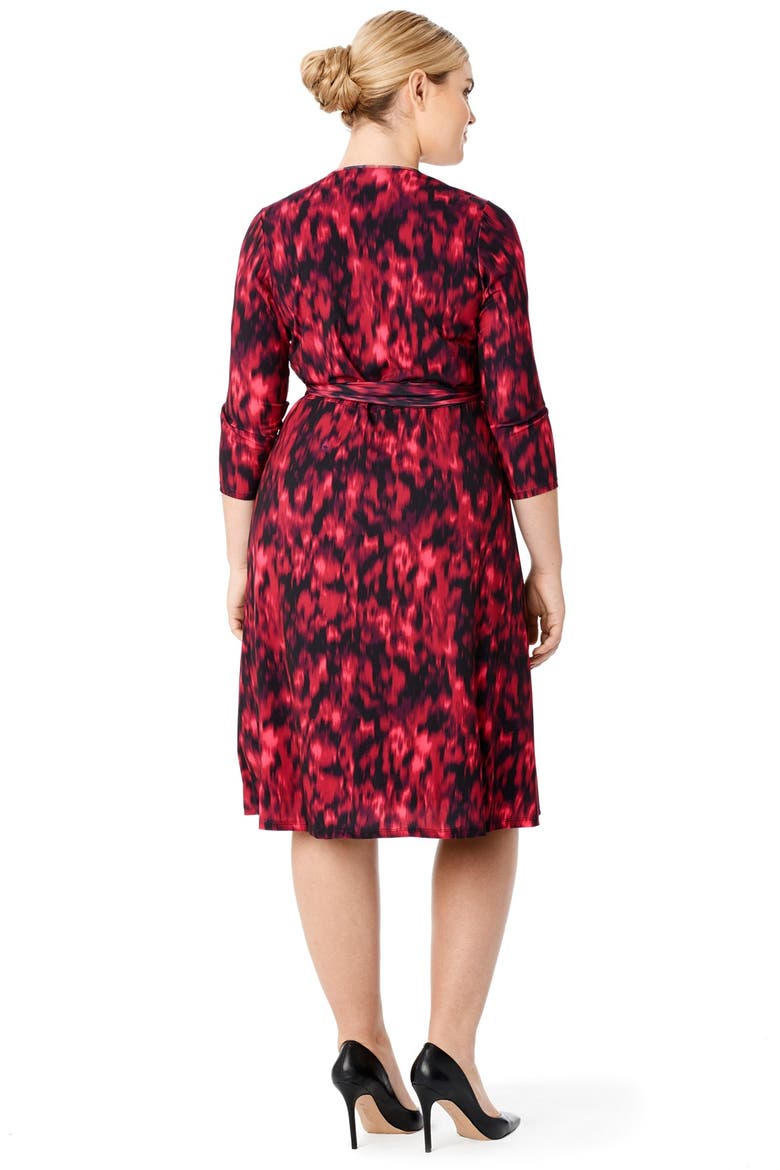 Print Jersey Wrap Dress, Alternate, color, CRIMSON WATERMARK