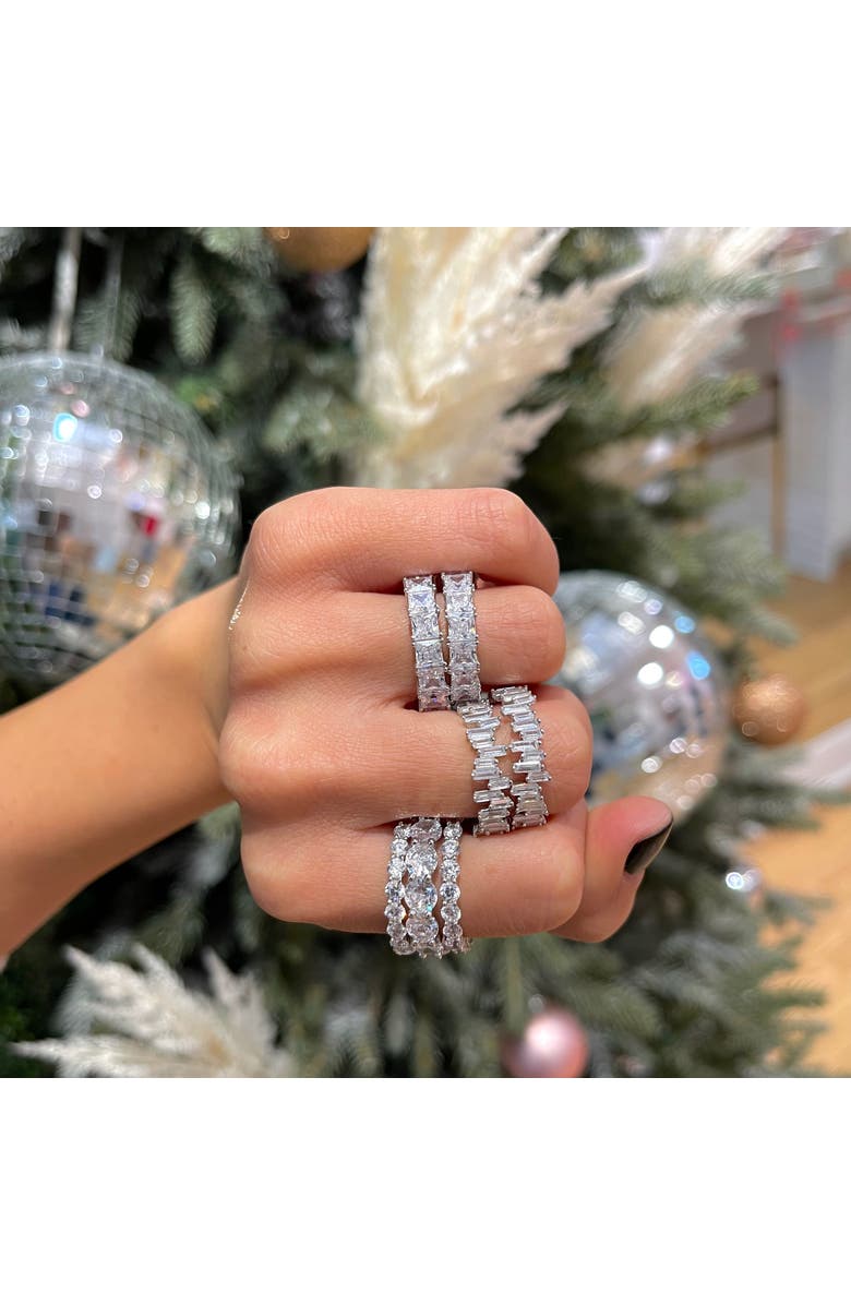 BY ADINA EDEN Princess Cut Eternity Band, Alternate, color, Silver