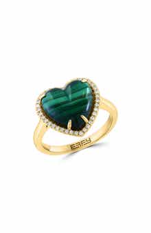 EFFY Diamond & Malachite Heart Ring