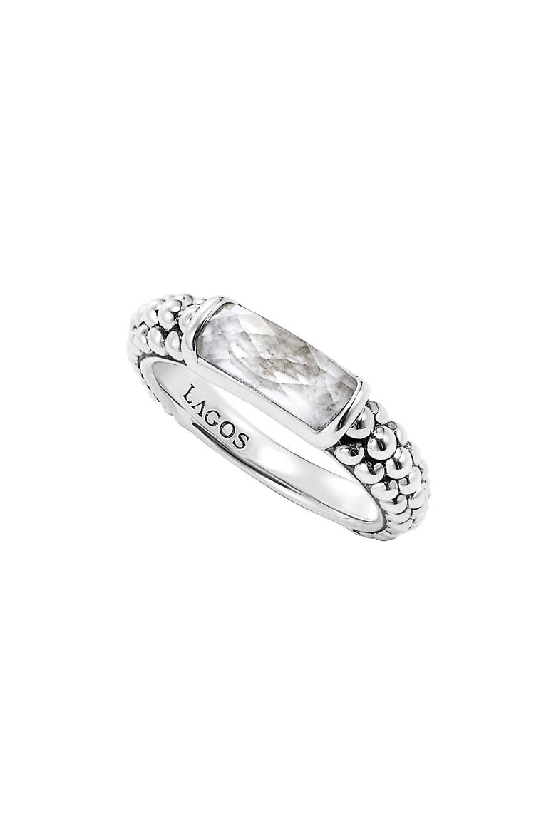 'Maya' Stackable Caviar Ring, Main, color, HOWLITE