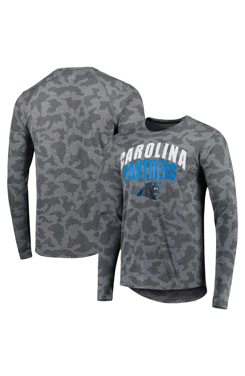 MSX BY MICHAEL STRAHAN Men's MSX by Michael Strahan Gray Carolina Panthers Performance Camo Long Sleeve T-Shirt, Main, color, 