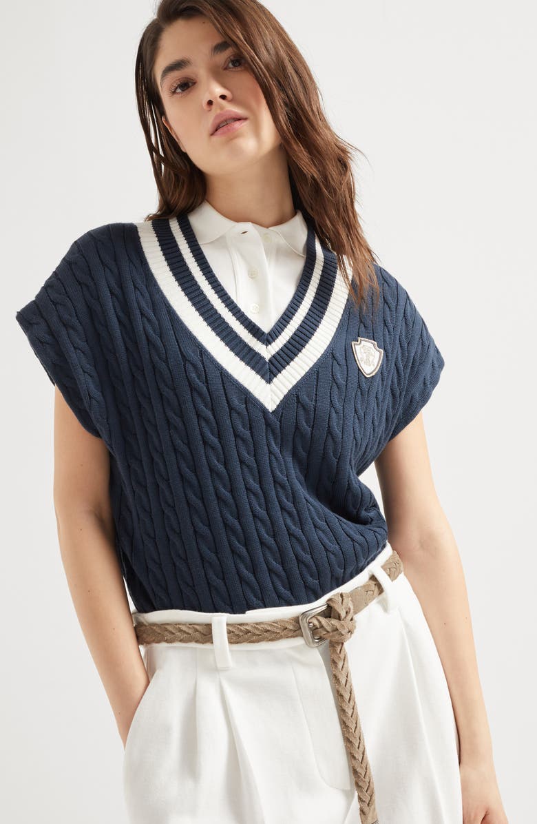 Brunello Cucinelli T-shirt with logo, Alternate, color, 