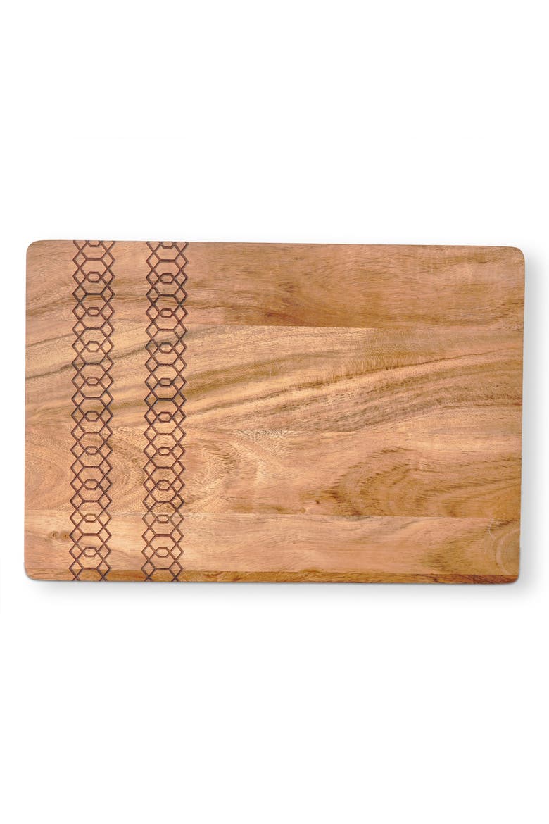 Fitz Rectangular Acacia Wood Serving Board Natural 13 x 9 x 0.53 in, Main, color, Beige