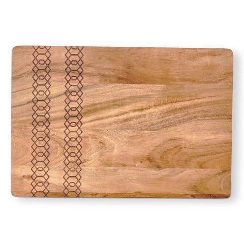 Fitz Rectangular Acacia Wood Serving Board Natural 13 x 9 x 0.53 in