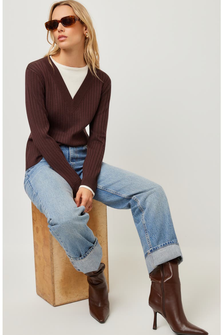 Cindy Layered Sweater, Alternate, color, WOOD