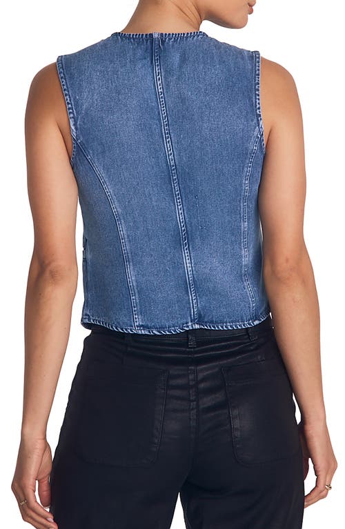 Bella Dahl Crop Denim Vest In Blue