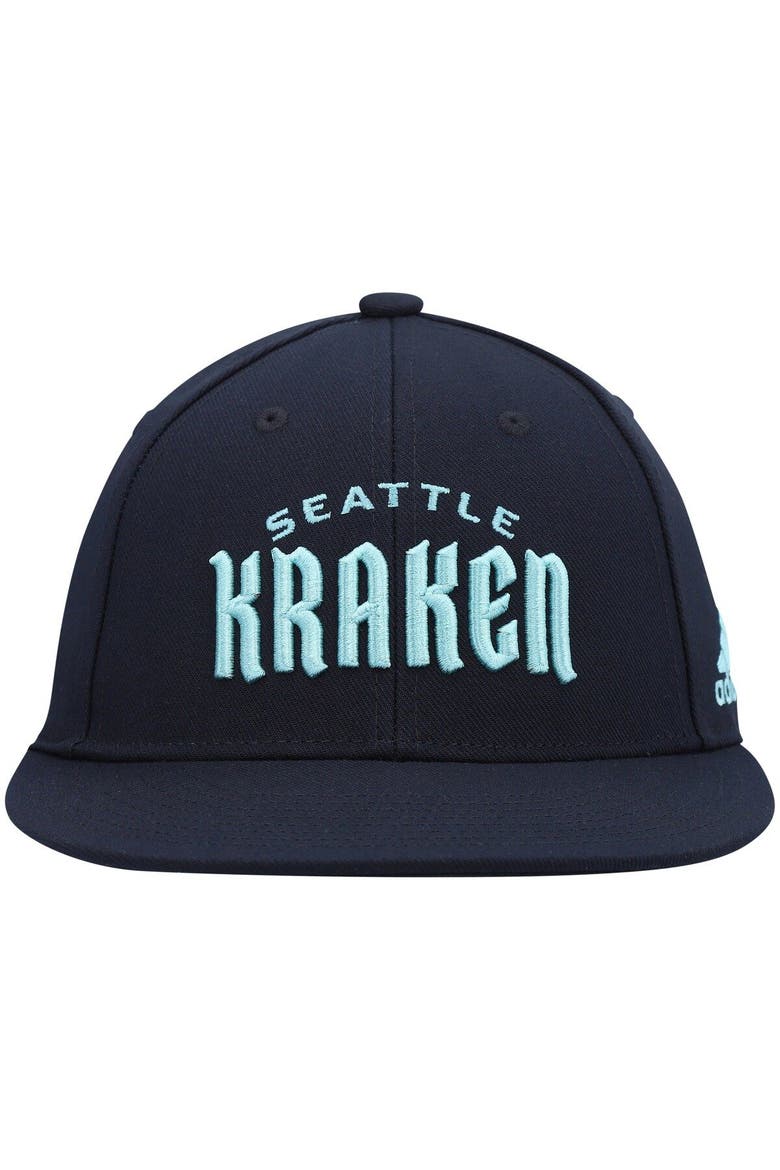Men's adidas Deep Sea Blue Seattle Kraken Team Snapback Hat, Alternate, color, Navy
