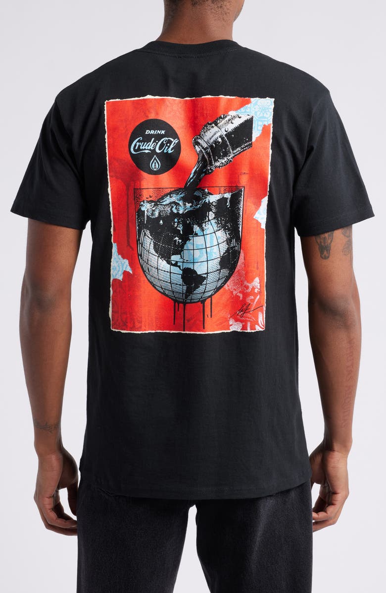 Obey Drink Crude Oil Cup Graphic T-Shirt, Alternate, color, 