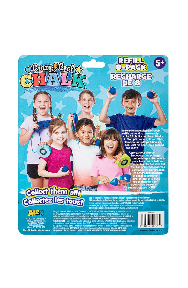 ALEX Cool Chalk Refill 8 Pack, Sidewalk and Driveway Art, Alternate, color, Multicolored