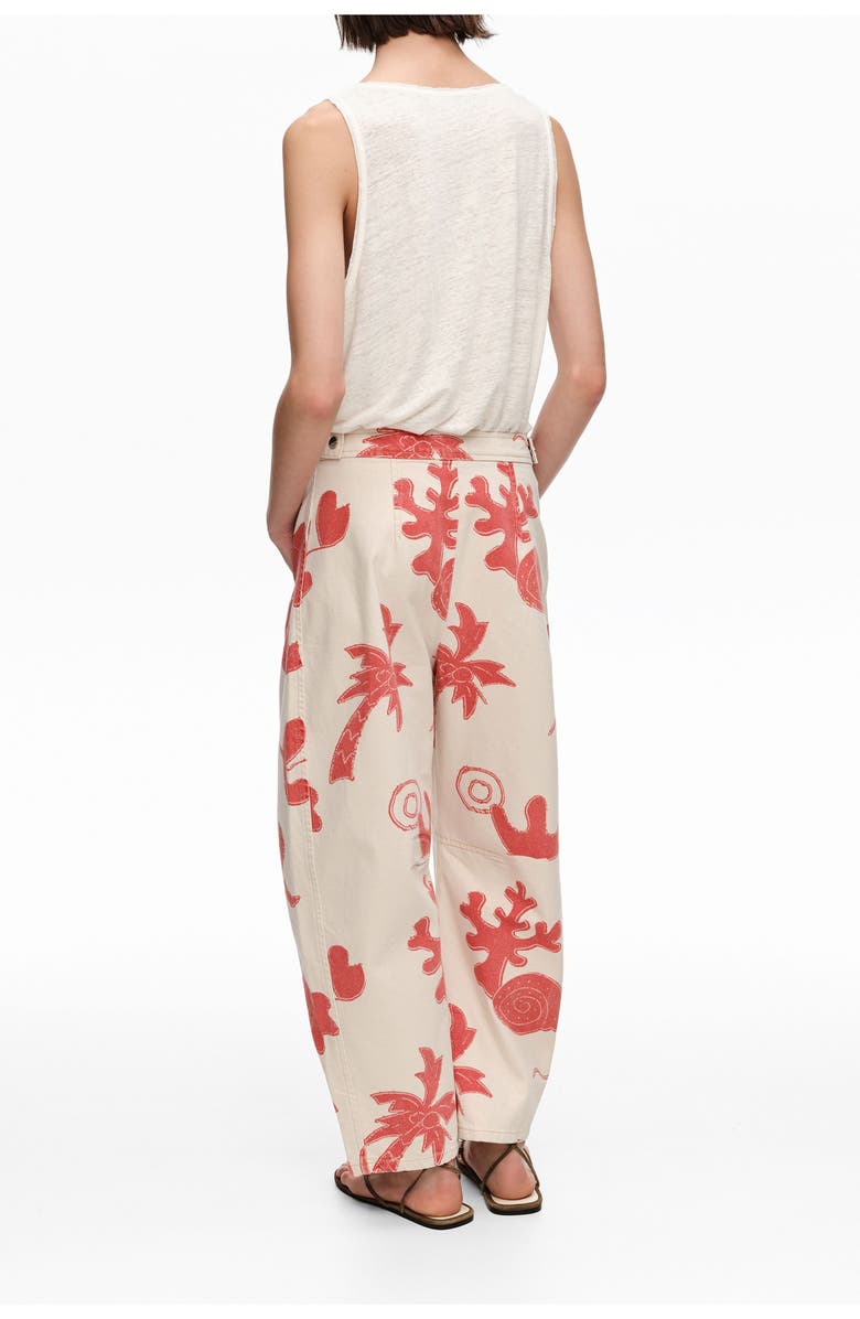 Bimba y Lola Barrel-Leg Cotton Ankle Trousers, Alternate, color, Sand Red