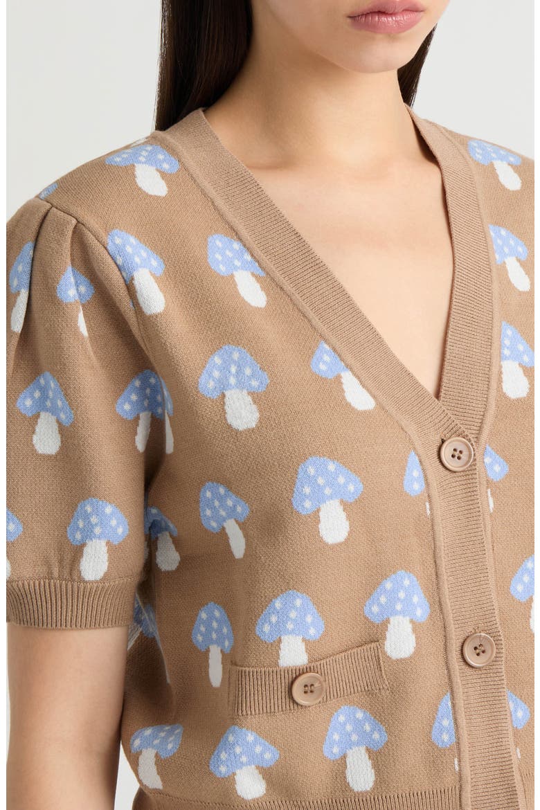 Mushroom Jacquard Cardigan, Alternate, color, BEIGE MUSHROOM