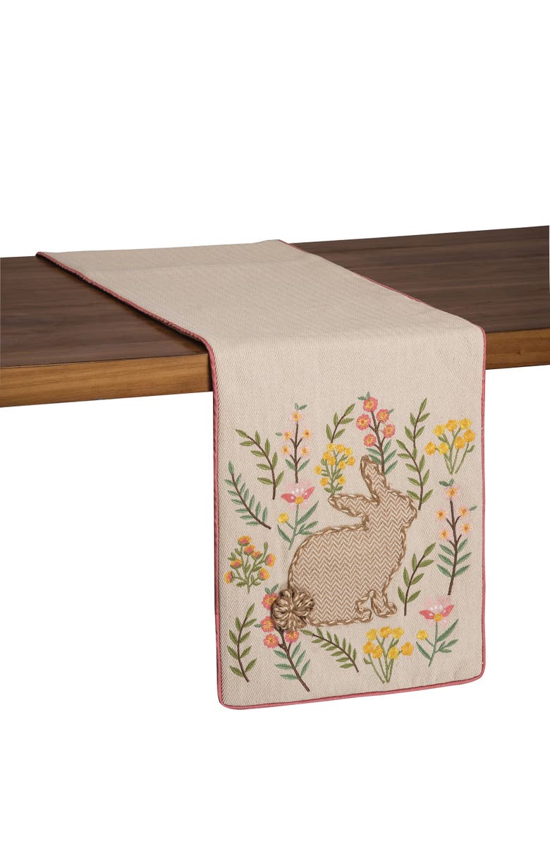 C&F Home Garden Spring Easter Bunny Rabbit Decorative Table Runner 14" x 72", Alternate, color, Brown