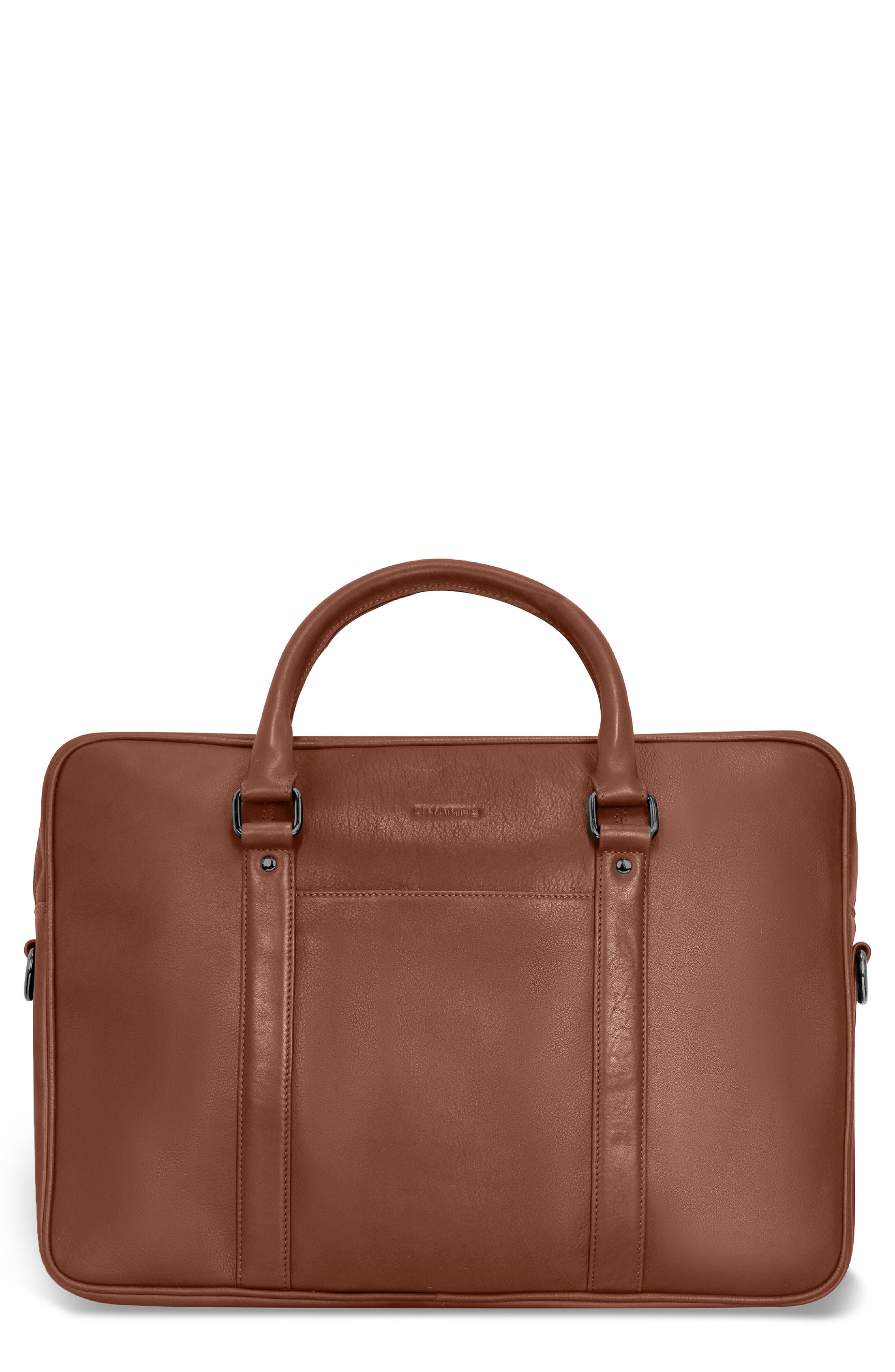 CHAMPS Compact Leather Slim Briefcase