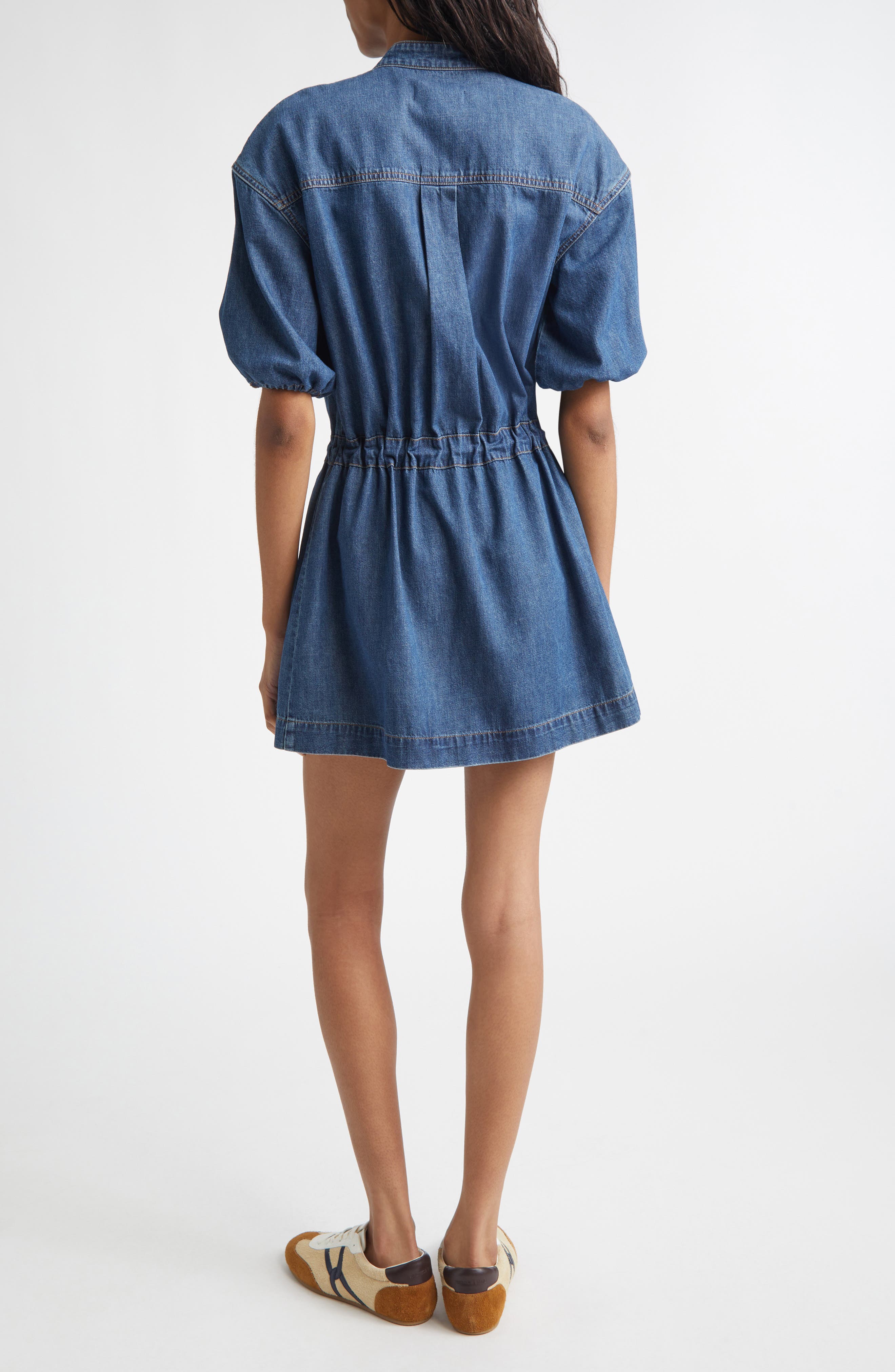 Akerman Puff Sleeve Denim Minidress - image 2