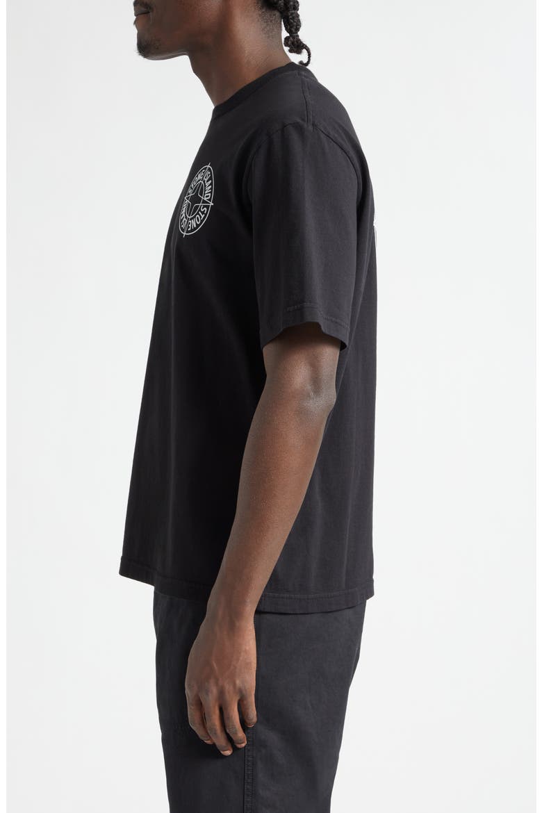 Outline Compass Logo Organic Cotton Graphic T-Shirt, Alternate, color, BLACK
