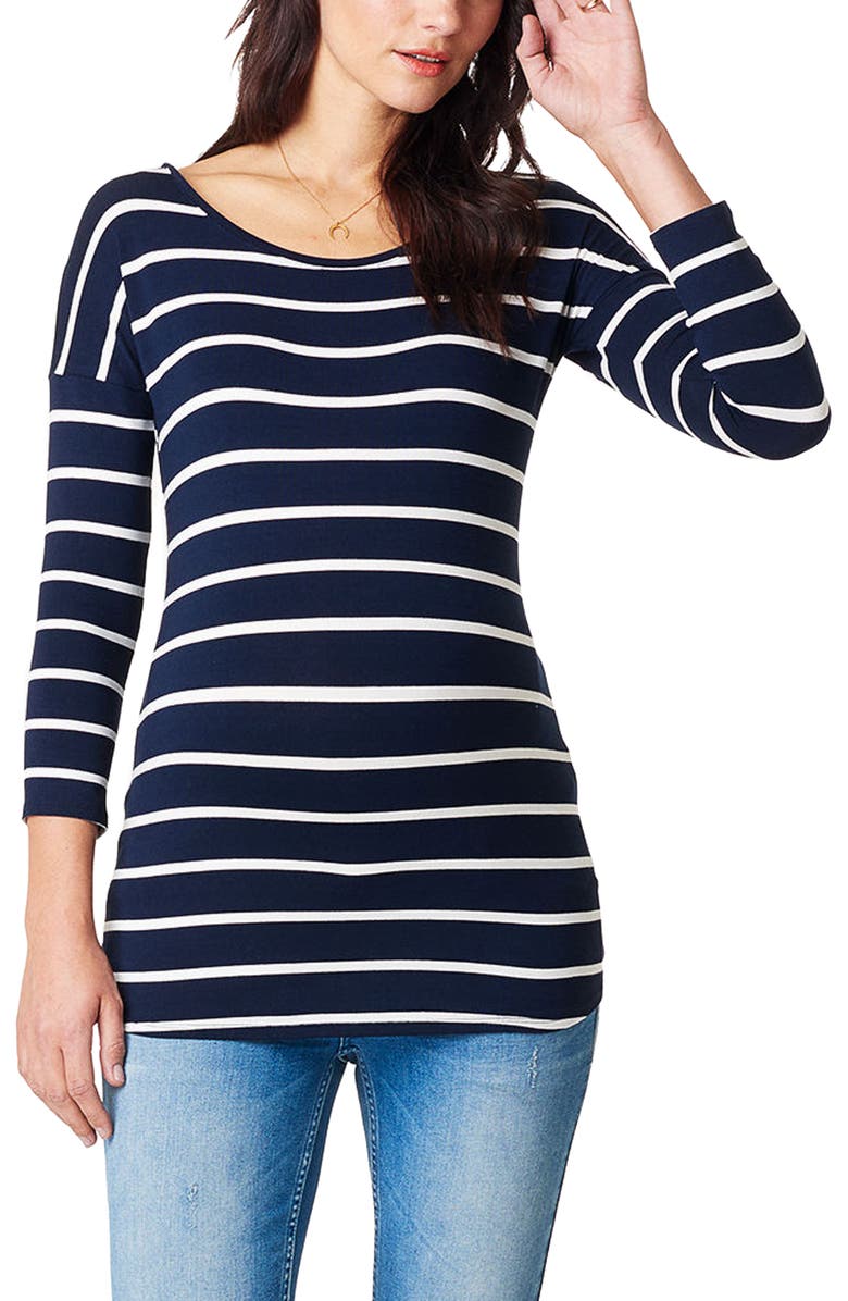 Noppies Lila Stripe Maternity Tee, Main, color, 