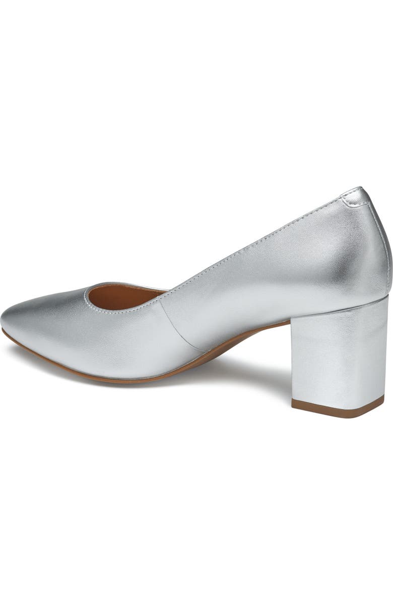 Johnston & Murphy Vicki Block Heel Pump, Alternate, color, Silver Metallic Sheepskin