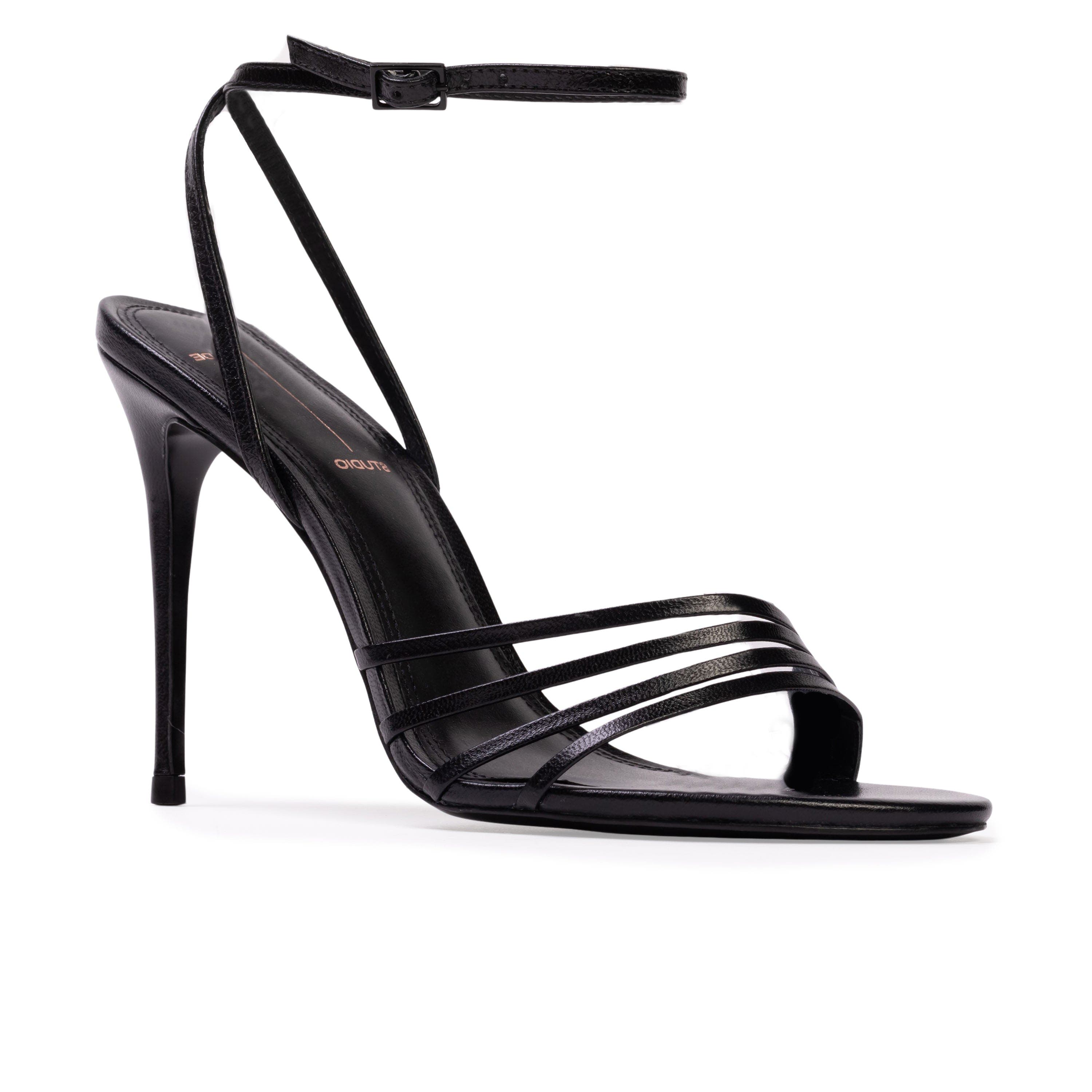 BLACK SUEDE STUDIO Ella 100 Sandal, Alternate, color, Black Leather
