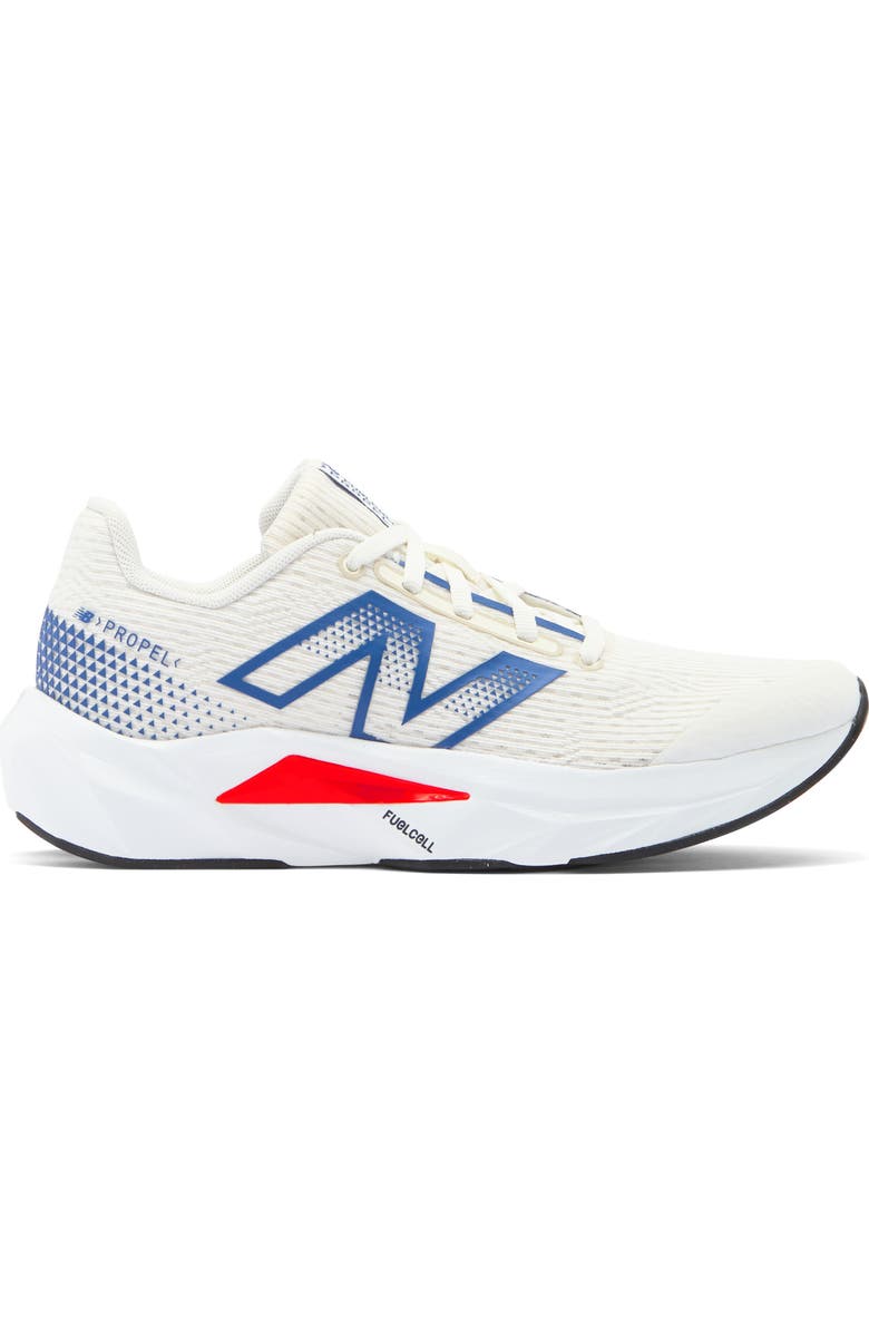 New Balance Kids' FuelCell Propel v5 Running Shoe, Alternate, color, Sea Salt/ Team Royal