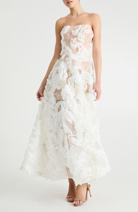 Olivia Embellished Strapless Maxi Cocktail Dress