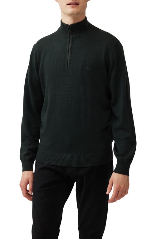 Rodd & Gunn Calderwell Merino Wool Quarter Zip Sweater in Forest 