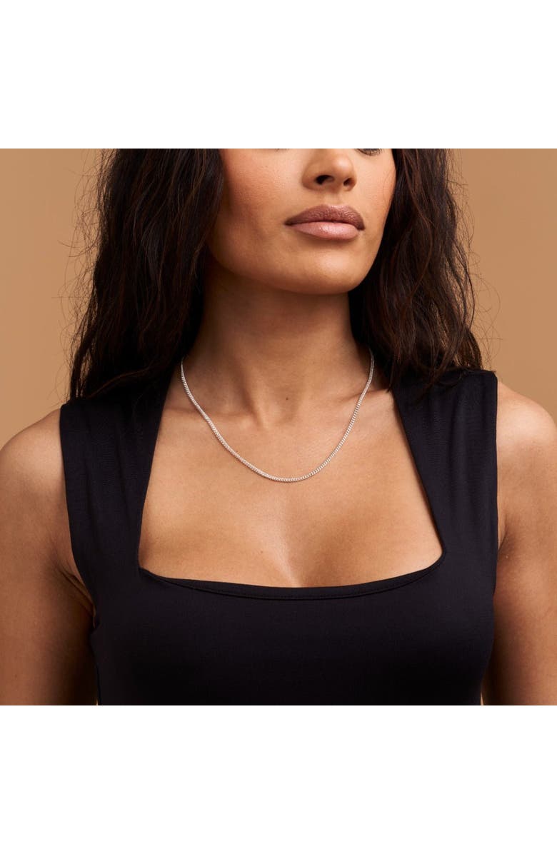 7879 Baby Filed Curb Chain Necklace, Alternate, color, Silver