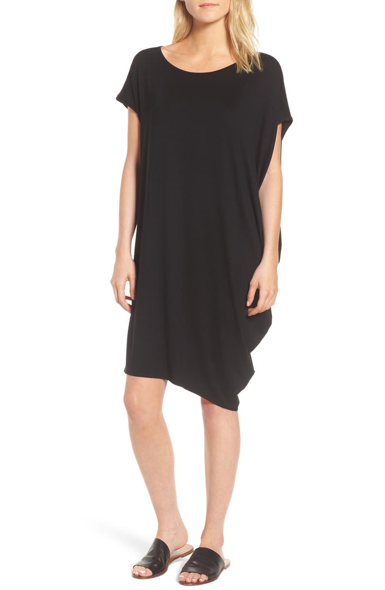 Eileen Fisher Asymmetrical Jersey Shift Dress, Main, color, 