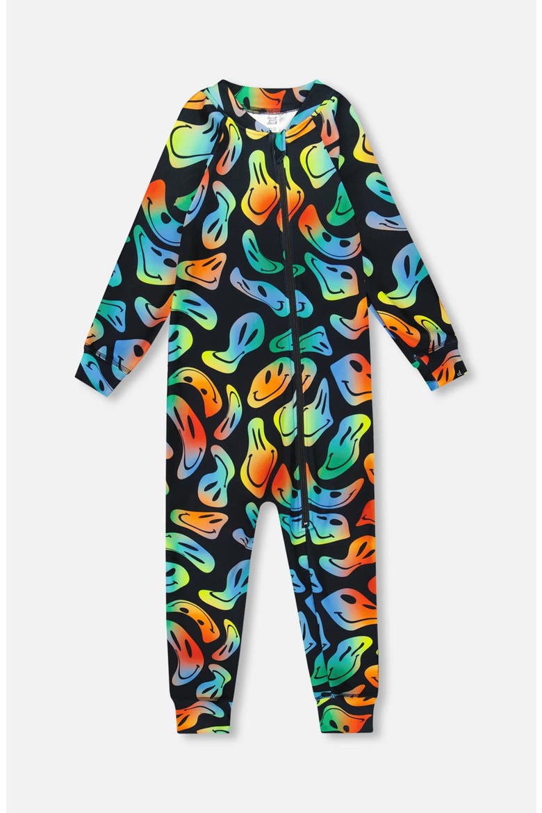 One-Piece Thermal Underwear, Main, color, Smiley Face Boy