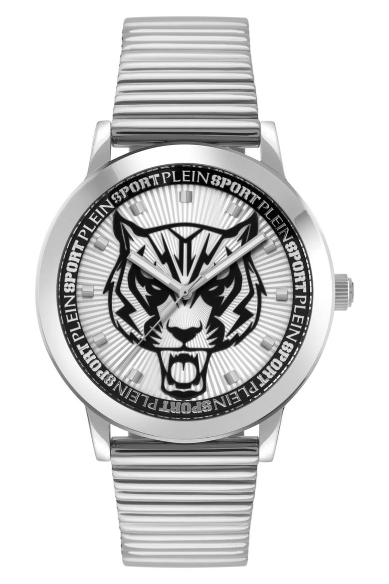 Iron Tiger Three Hand Quartz Bracelet Watch, 44mm, Main, color, STAINLESS STEEL