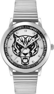 PLEIN SPORT Iron Tiger Three Hand Quartz Bracelet Watch, 44mm